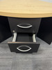 Beech And Black Corner Desk With Built In Pedestal (A55-D17-445)