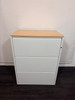 Beech And White 3 Draw Filling Cabinet (E55-015-07D)