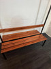 Walnut And Black Double Cloakroom  Bench (930-D0B-E12)