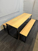 Beech And Black Table And Bench Set (77D-606-FC7)