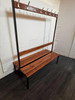 Walnut And Black Double Cloakroom  Bench (930-D0B-E12)