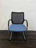 Okamura Light Blue And Black Stackable Chairs (629-752-2DD)