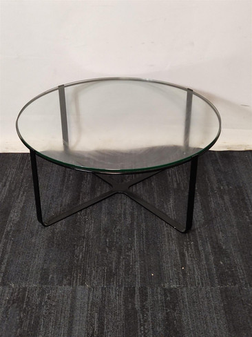 Rounded Black Glass Coffee Table (D5A-D8A-63B)