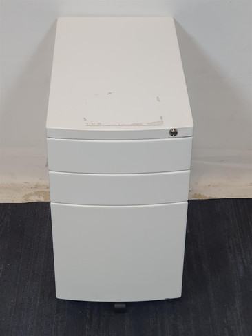White Metal 3 Drawer Pedestal (4A4-086-228)