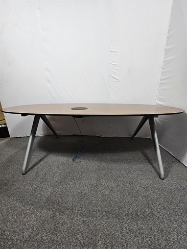 Techo Brown Oval Meeting Table with Power supply(3FB-C31-A40)