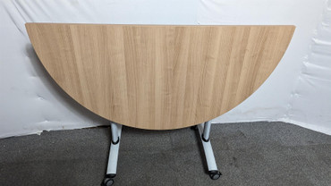 Walnut Semi Circle Fliptop Table (602-CA4-8F0)