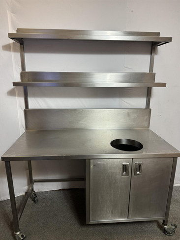 Mobile Industrial Prep  Counter With Waste  (877-7E5-109)