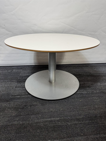 OrangeBox Mini White And Silver Round Table (296-6C1-5A3)