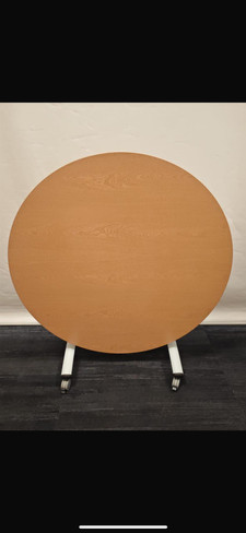 Oak And Grey Round Flip Top Table (36B-EEF-8E5)