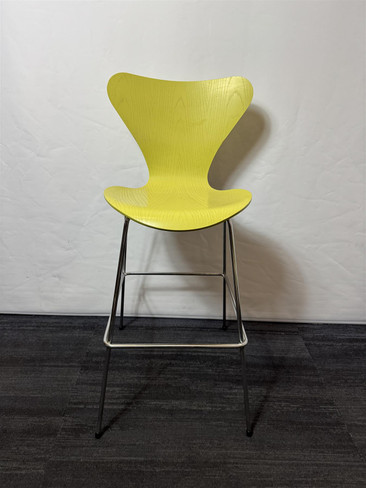 Fritz Hansen Light Green And Chrome Stool (3B9-041-A57) Fritz Hansen Light Green And Chrome Stool (3B9-041-A57)