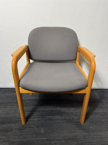 Kusch CO Blue And  Cherry Oak Arm Chair (9D4-91A-4AD)