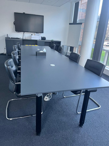 Assmann Dark Grey And Black Meeting Table (40B-E2A-A3D0