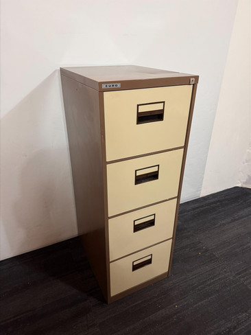 Euro Brown And Beige 4 Draw Filling Cabinet (2B2-076-4D1)