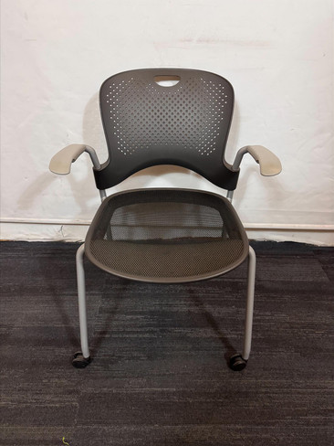 Herman Miller Black And Grey Caper Stacking Chair (E6E-6A6-553)