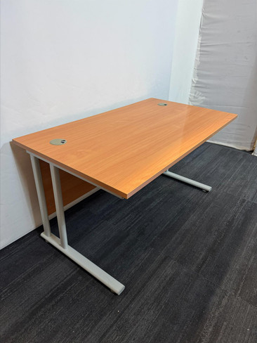 Cherry Oak And Grey Desk 140x80  (7E6-C9C-34B)