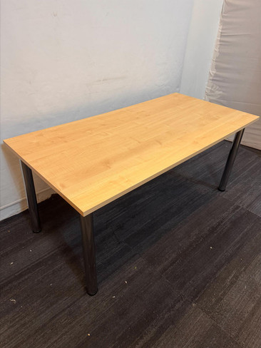 Beech And Chrome Desk (69F-EBD-972)