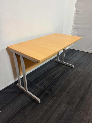 Beech And Grey Desk (B64-6C0-9EF)