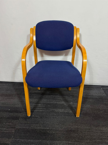 Dark Blue And Cherry Oak Stackable Chairs (B10-B3D-0F0)