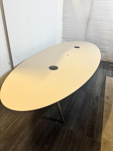 Large Beige Oval Meeting Table (37C-352-50C)