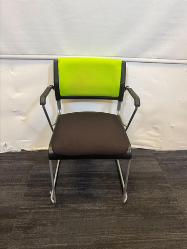 Light Green And Black Stackable Chair (7A5-EC6-C9D)