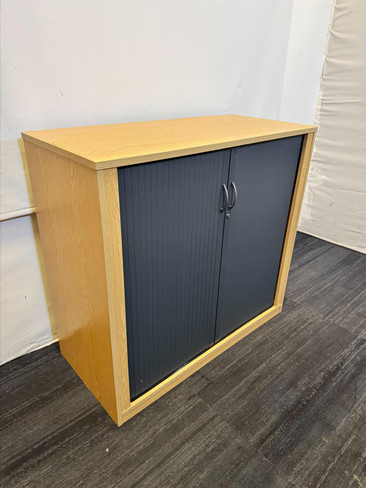 Cherry Oak And Dark Grey Tambour Unit (500-1DB-25F)