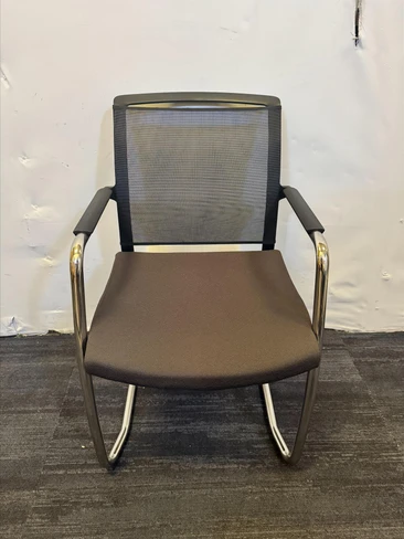 Envoplan Black And Silver Stackable Chair (219-F12-23B)