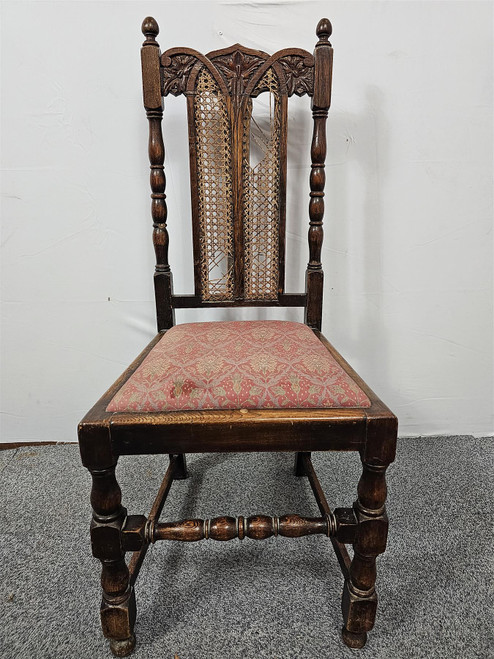 Wooden Dining Chair w/ Wicker Pattern + Patterned Seat (282-F40-931)