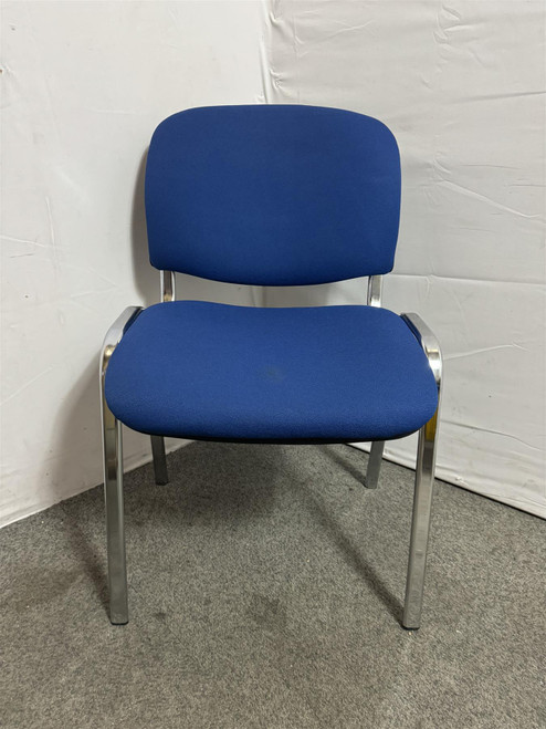 Blue And Chrome Stackable Chairs (13E-B12-452)