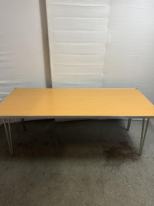 Beech And Chrome Retractable Table (A66-D94-B76)