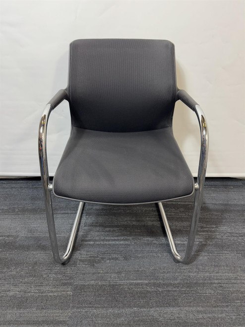 New Vitra Black And Chrome Stackable Chairs (876-EC7-132)