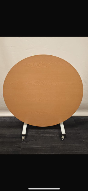 Oak And Grey Round Flip Top Table (36B-EEF-8E5)