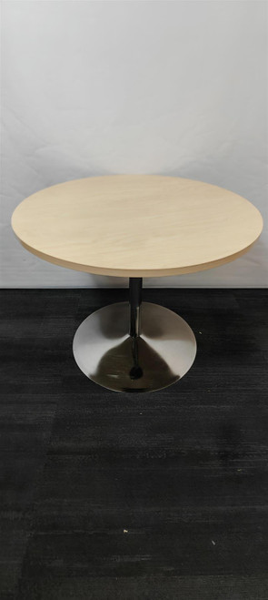 Beech And Silver Round Table (10F-DA5-DE1)