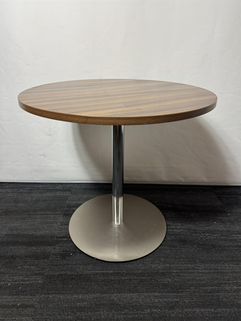 OrangeBox Walnut And Silver Round Table (346-59F-9F3)