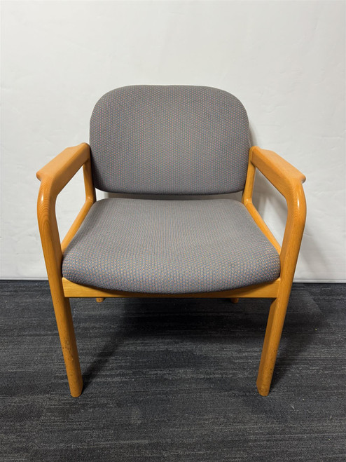 Kusch CO Blue And  Cherry Oak Arm Chair (9D4-91A-4AD)