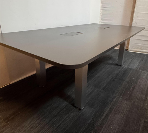 Dark Grey And Silver Meeting Table (EE8-C0A-258)