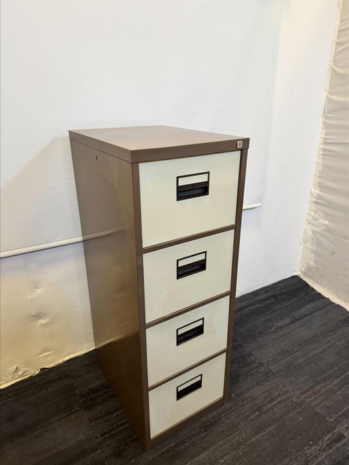 Brown And Cream 4 Draw Filling Cabinet (BB7-E04-A31)