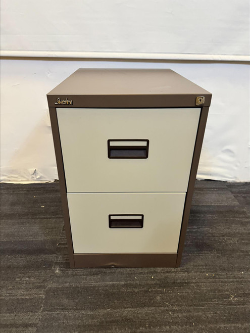 Silverline Brown And Cream 2 Draw Filling Cabinet (5BE-014-C1C)