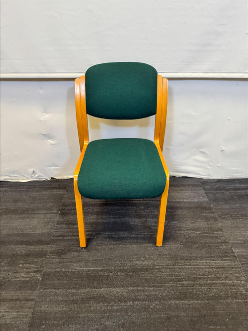 Dark green And Cherry Oak Stackable Chairs (V30A-A96-A67)