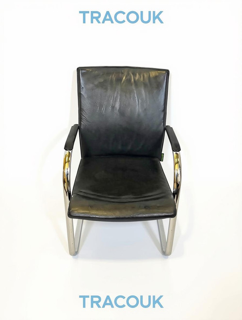 Dauphin Black And Silver Meeting Chairs (1B8-F29-40F)