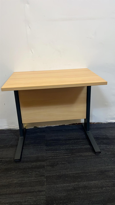 Beech And Dark Grey Single Desk 80x60 (689-9C3-018)