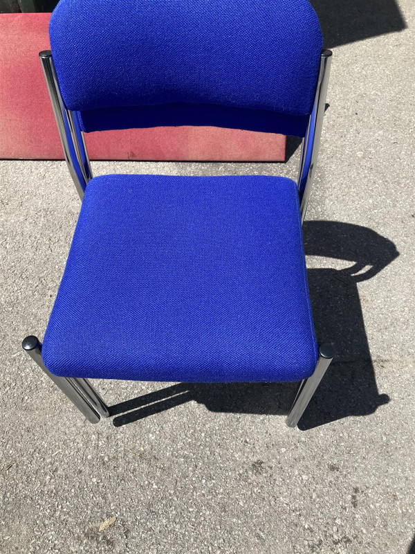 Blue Chrome Stackable Chair