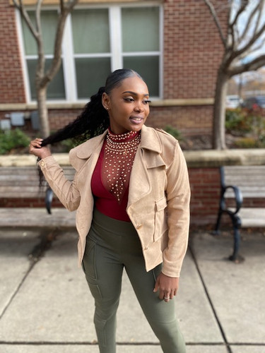 Faux Suede Shirt Jacket