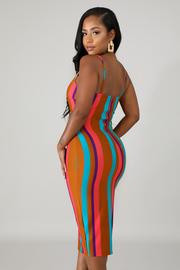 Bandage Midi Dress w/ Spaghetti Straps