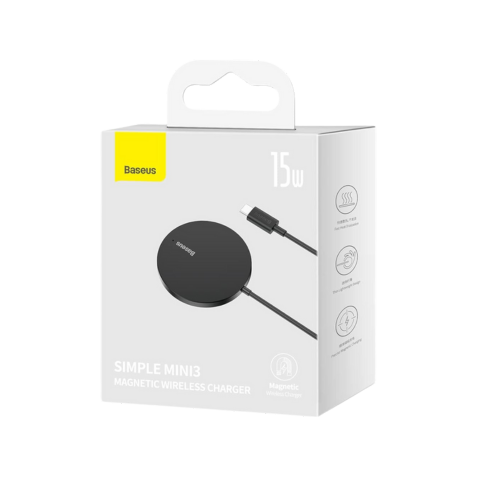 Baseus Simple Mini3 Magnetic Wireless Charger 15W Black