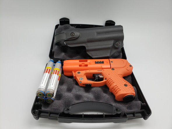 JPX 4 Shot Compact 2 Pepper ORANGE Gun with Laser and Level 2 Holster RH