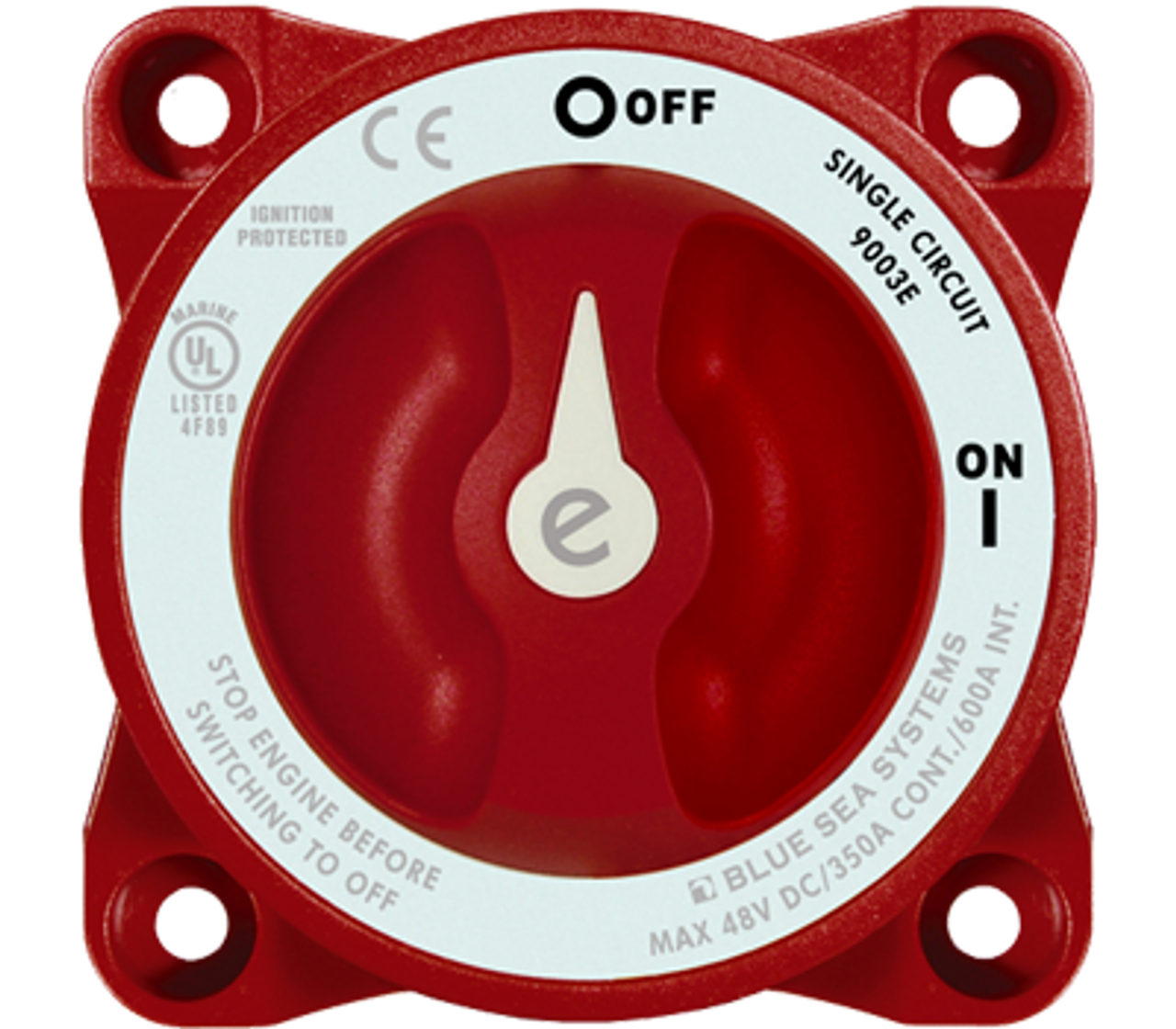 Blue Sea E-Series 9003E Battery Switch ON OFF Red