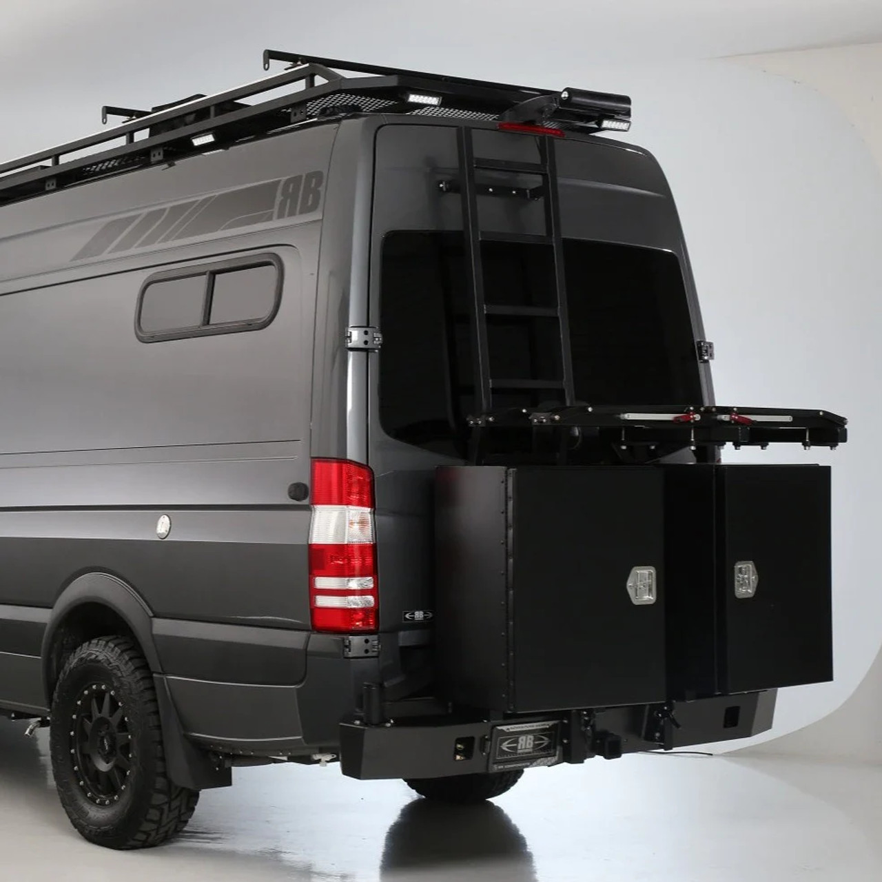 Compartment Shelving with Removable Bins for High Roof Vans