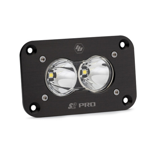 S2 Pro Black Flush Mount LED Auxiliary Light Pod - Universal