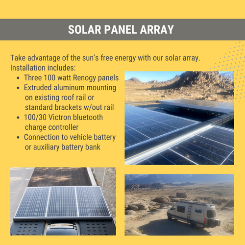 Solar panel array installation for Sprinter conversion van #vanlife
