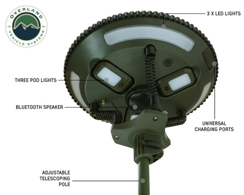 Wild Land Camping Gear - UFO Solar Light Light Pods & Speaker Universal